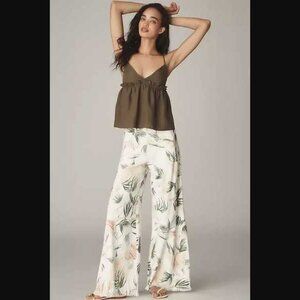 New 33 Anthropologie x Pilcro The Adi printed linen mid-rise flare pants